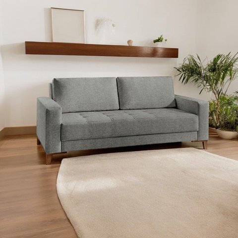 Sofá Fixo 2 Lugares Luxo 160 cm Orion Cinza