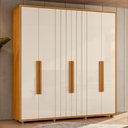 Ver imagem 2 de Guarda Roupa Casal 230cm com 6 Portas Barok Off/cinamomo Z10 - Mpozenato
