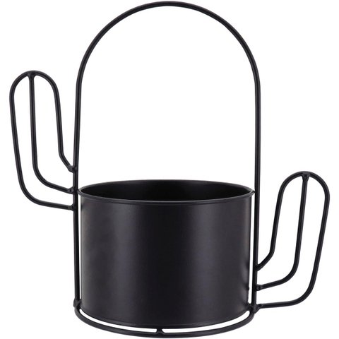 Garden Cachepô 23x24x13cm Metal Preto Cacto