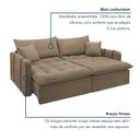 Ver imagem 7 de Sofá Cama Retrátil e Reclinável 3 Lugares Veludo Bege Escuro Michigan 220cm Yescasa
