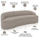 Ver imagem 4 de Sofá 4 Lugares Curvo Sala de Estar Living Lótus D02 Bouclê Bege Escuro 230cm Pb-04 - Lyam Decor