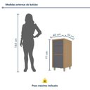 Ver imagem 3 de Balcão 3 Gavetas Condessa Acabamento Titânio Cinza/Carvalho