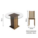 Ver imagem 4 de Conjunto Sala de Jantar Madesa Nanda Mesa Tampo de Vidro Redondo 4 Cadeiras - Rustic/crema/bege