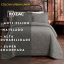 Ver imagem 2 de Kit Colcha King Size Urban Linen Prata Textura Linho 3 Peças Rozac