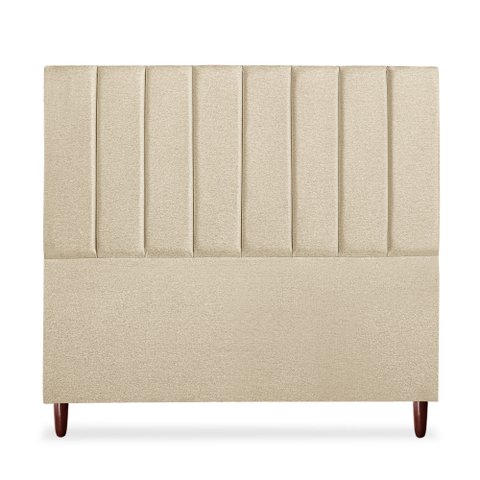 Cabeceira Estofada Cama Box Casal Carla 140cm Linho:bege