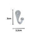 Ver imagem 2 de Kit 2 Cabide Gancho Simples Pequeno Zincado Ref 21100 - Loth