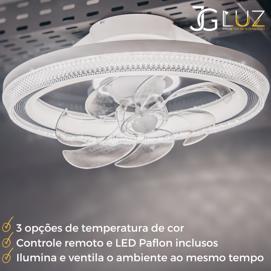 Ventilador de Teto Led 3 Cores Acrilico Controle Remoto 40w - 10