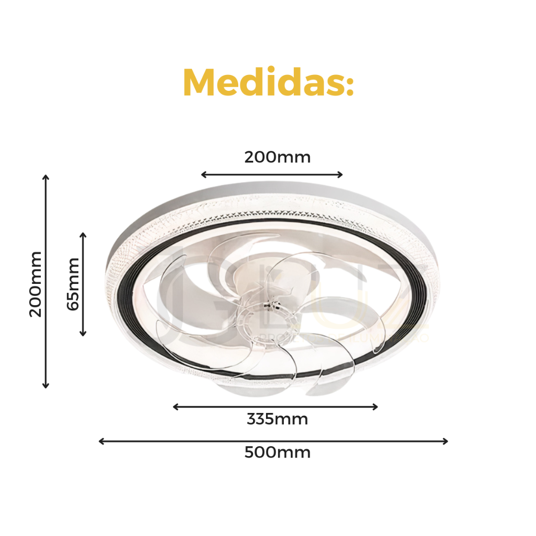 Ventilador de Teto Led 3 Cores Acrilico Controle Remoto 40w - 6