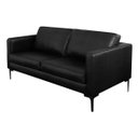 Ver imagem 1 de Sofá Decorativo Sala de Estar Europa 4 Lugares 240cm Couro Preto - Mozzelar