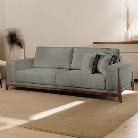Sofá Fixo 2 Lugares Luxo 170 cm Magnus Cinza