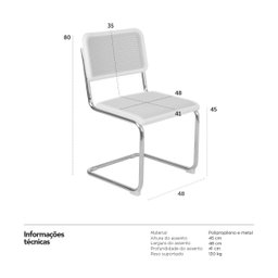 Cadeira Tela Auditório Recepção Cozinha Cesca - 7