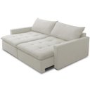 Ver imagem 6 de Sofá Cama Retrátil Reclinável para Sala de Estar 208cm Lari F04 Veludo Bege - Lyam Decor