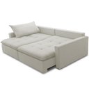 Ver imagem 7 de Sofá Cama Retrátil Reclinável para Sala de Estar 208cm Lari F04 Veludo Bege - Lyam Decor