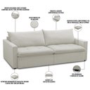 Ver imagem 4 de Sofá Cama Retrátil Reclinável para Sala de Estar 208cm Lari F04 Veludo Bege - Lyam Decor
