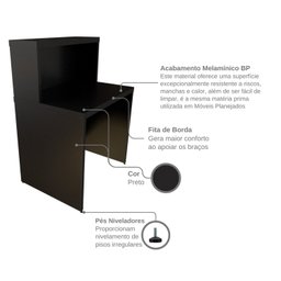 Balcão de Atendimento para Recepção - Pequeno 80cm de Largura - 10