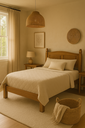 Ver imagem 1 de Cama de Casal Queen Size Retrô para Quarto em Madeira Maciça Pinus Marrom Corona 167cm Nogueira Claro