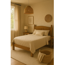 Ver imagem 1 de Cama de Casal Queen Size Retrô para Quarto em Madeira Maciça Pinus Marrom Corona 167cm