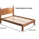 Ver imagem 3 de Cama de Casal Queen Size Retrô para Quarto em Madeira Maciça Pinus Marrom Corona 167cm Nogueira Claro