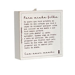 Quadro Box Filha Mamae em Mdf 12x12 - 2
