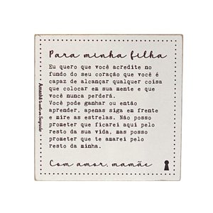 Quadro Box Filha Mamae em Mdf 12x12