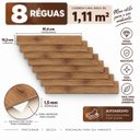 Ver imagem 2 de Piso Vinílico Autoadesivo 1,11m² Kit 8 Réguas Grandes 1,5mm Amêndoa Clara