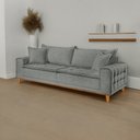 Ver imagem 1 de Sofá Fixo 2 Lugares Luxo 160 cm Orfeu Bege Claro