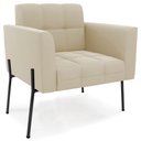 Ver imagem 3 de Poltrona para Sala Pé Metal Preto Kit 2 Ana Suede Bege - Ibiza
