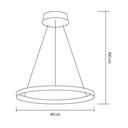 Ver imagem 2 de Lustre Pendente Moderno 1 Anel Arco Ring 40cm Led 18w 6500k:branco - Luz Branca Fria 6500k