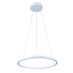 Lustre Pendente Moderno 1 Anel Arco Ring 40cm Led 18w 6500k:branco - Luz Branca Fria 6500k - 1