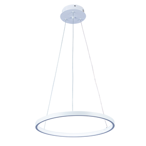 Lustre Pendente Moderno 1 Anel Arco Ring 40cm Led 18w 6500k:branco - Luz Branca Fria 6500k