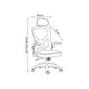 Ver imagem 4 de Kit 10 Cadeiras para Escritório Presidente Office Columbus com Tela Mesh Branco/Cinza Rivatti