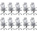 Ver imagem 1 de Kit 10 Cadeiras para Escritório Presidente Office Columbus com Tela Mesh Branco/Cinza Rivatti