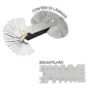 Escantilhão Universal + Calibre (pente) Rosca 52 Lâminas