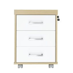 Kit 3 Peças com Mesa para Escritório Diretor em L,  Armário Multiuso Baixo e Gaveteiro 3 Gavetas - 6