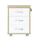 Ver imagem 6 de Conjunto 3 Peças com Mesa para Escritório Diretor em L, Armário Multiuso Baixo e Gaveteiro 3 Gavetas Carvalho Branco Artany