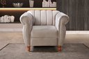 Ver imagem 1 de Poltrona Realeza Chesterfield Cadeira Vintage Decoração Retrô Bege Claro