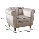 Ver imagem 3 de Poltrona Realeza Chesterfield Cadeira Vintage Decoração Retrô Bege Claro