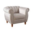 Ver imagem 2 de Poltrona Realeza Chesterfield Cadeira Vintage Decoração Retrô Bege Claro