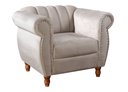 Ver imagem 2 de Poltrona Realeza Chesterfield Cadeira Vintage Decoração Retrô Bege Claro