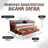 Bicama 3 Gavetas Safira Cor Avelã + 2 Colchões Ortobom D28 - 5