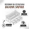 Bicama 3 Gavetas Safira Cor Avelã + 2 Colchões Ortobom D28 - 8