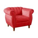 Ver imagem 2 de Poltrona Realeza Chesterfield Cadeira Vintage Decoração Retrô Vermelho
