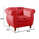 Ver imagem 3 de Poltrona Realeza Chesterfield Cadeira Vintage Decoração Retrô Vermelho