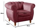 Ver imagem 3 de Poltrona Realeza Chesterfield Cadeira Vintage Decoração Retrô Vermelho Bordô
