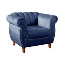 Ver imagem 2 de Poltrona Realeza Chesterfield Cadeira Vintage Decoração Retrô Azul Marinho
