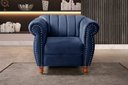 Ver imagem 1 de Poltrona Realeza Chesterfield Cadeira Vintage Decoração Retrô Azul Marinho