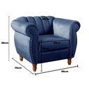 Ver imagem 3 de Poltrona Realeza Chesterfield Cadeira Vintage Decoração Retrô Azul Marinho