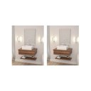 Ver imagem 7 de Kit com 2 Gabinetes para Banheiro com Cuba Q35 e Prateleira 605W Metrópole Marrom/Nogal