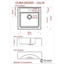 Ver imagem 5 de Kit com 2 Gabinetes para Banheiro com Cuba Q35 e Prateleira 605W Metrópole Marrom/Nogal