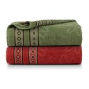 Ver imagem 1 de Kit 2 Pçs Toalha de Banho Bloom 350g 150x75cm: Verde e Vermelho